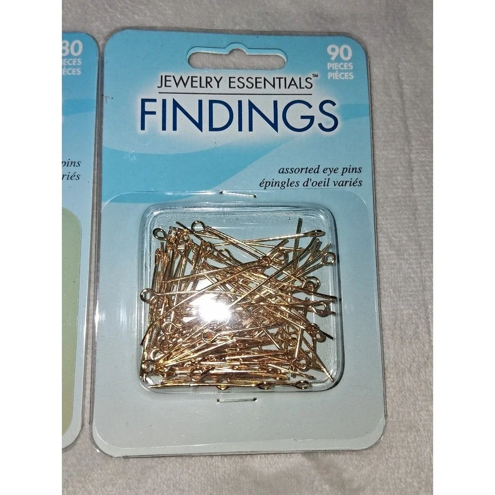 Jewelry Essentials Gold Tone Head & Eye Pins Findings 170 Pieces Craft Supply